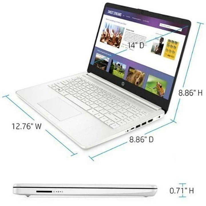 2022 Newest HP Stream 14in HD Laptop, Intel Celeron N4020(up to 2.8GHz), 8GB RAM, 128GB Space(64GB eMMC+ Card), 1-Year Office 365, WiFi, HDMI, USB-C, : HP 2022 Stream 14\" HD BrightView Laptop, Intel Celeron