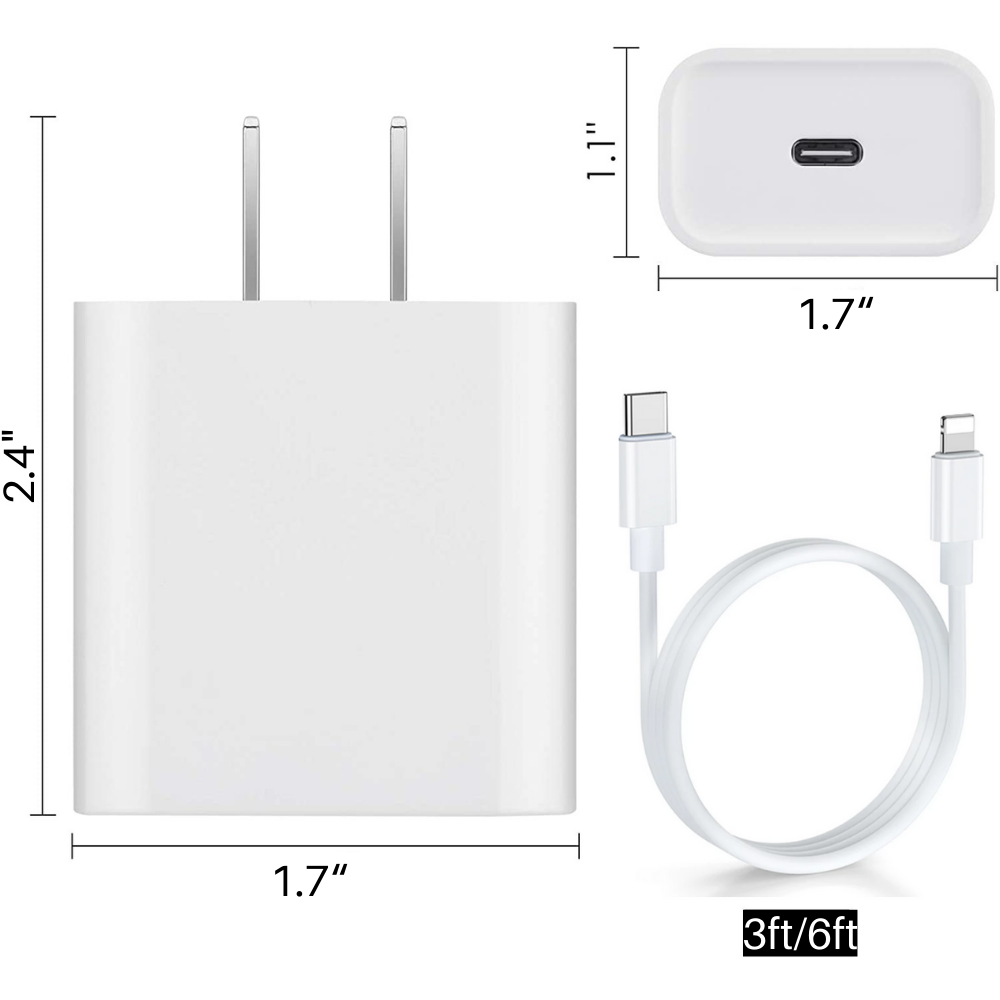 gispende Alligevel Uanset hvilken Wholesale 20 Set Apple iPad iPhone 20W USB-C Power Adapter Charger + 6 –  KenDoTronics