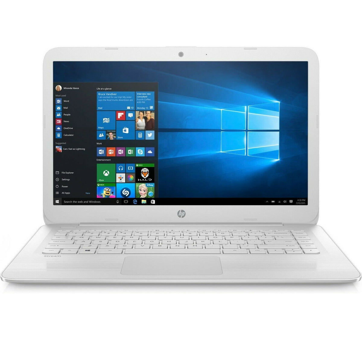 FLAWLESS HP Stream 14in 4GB RAM 32GB SSD Windows 10 outlet Laptop Webcam Bluetooth WiFi