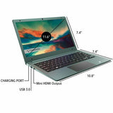 Gateway 11.6" Laptop, 4GB RAM 64GB Ultra Slim (GWTN116-3) Intel UHD 600 Graphics Windows 10 Laptop, Brand New