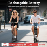 LADPED Electric Scooter with Seat for Adults 31KM/H (15.5mph) E-Scooter Folding Commuter, 350W motor, 187.2WH battery, UL 2272 certified