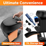 LADPED Electric Scooter with Seat for Adults 31KM/H (15.5mph) E-Scooter Folding Commuter, 350W motor, 187.2WH battery, UL 2272 certified