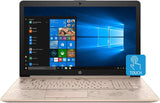 HP 17-by0015cy 17.3" TOUCHSCREEN LAPTOP INTEL CORE I3-7100U @ 2.40GHZ (16GB RAM, 256GB SSD + 1TB HDD) WINDOWS 10 - BEIGE/GOLD/BLACK COLOR
