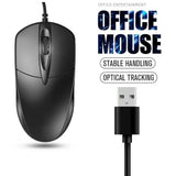 Black USB 2.0 Optical Wired Scroll-Wheel Mouse, For PC, Laptop, Desktop, Notebook