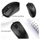 Black USB 2.0 Optical Wired Scroll-Wheel Mouse, For PC, Laptop, Desktop, Notebook