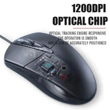 Black USB 2.0 Optical Wired Scroll-Wheel Mouse, For PC, Laptop, Desktop, Notebook