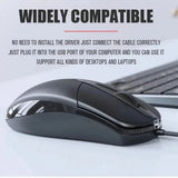 Black USB 2.0 Optical Wired Scroll-Wheel Mouse, For PC, Laptop, Desktop, Notebook