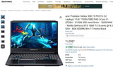 Acer Predator Helios 300 15 PH315-52 | 144Hz Gaming Laptop | 15.6" 1920x1080 FHD | Core i7-9750H - 512GB SSD Hard Drive - 12GB RAM - Nvidia GeForce GTX 1660 Ti | 6 cores @ 4.5 GHz - 6GB GDDR6 | RGB Keyboard, Windows 11