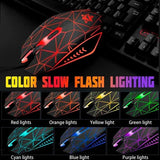 4-in-1 Gaming Combo - Rainbow Backlit Gaming Keyboard + 2400 DPI Gaming Mouse + Mouse Pad + Headset for Laptops, Desktops