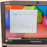 Acer Predator Helios 300 N17C1, G3-571-77QK Core i7-7700HQ @ 2.80 GHz (16GB DDR4 RAM, 256GB SSD + 500GB HDD) NVIDIA GeForce GTX 1060, Backlit Keys, Windows 11
