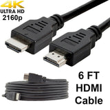 6 FT High-Speed 1.4 HDMI Cable PVC 2160p For Laptop, TV, Computer, Desktop
