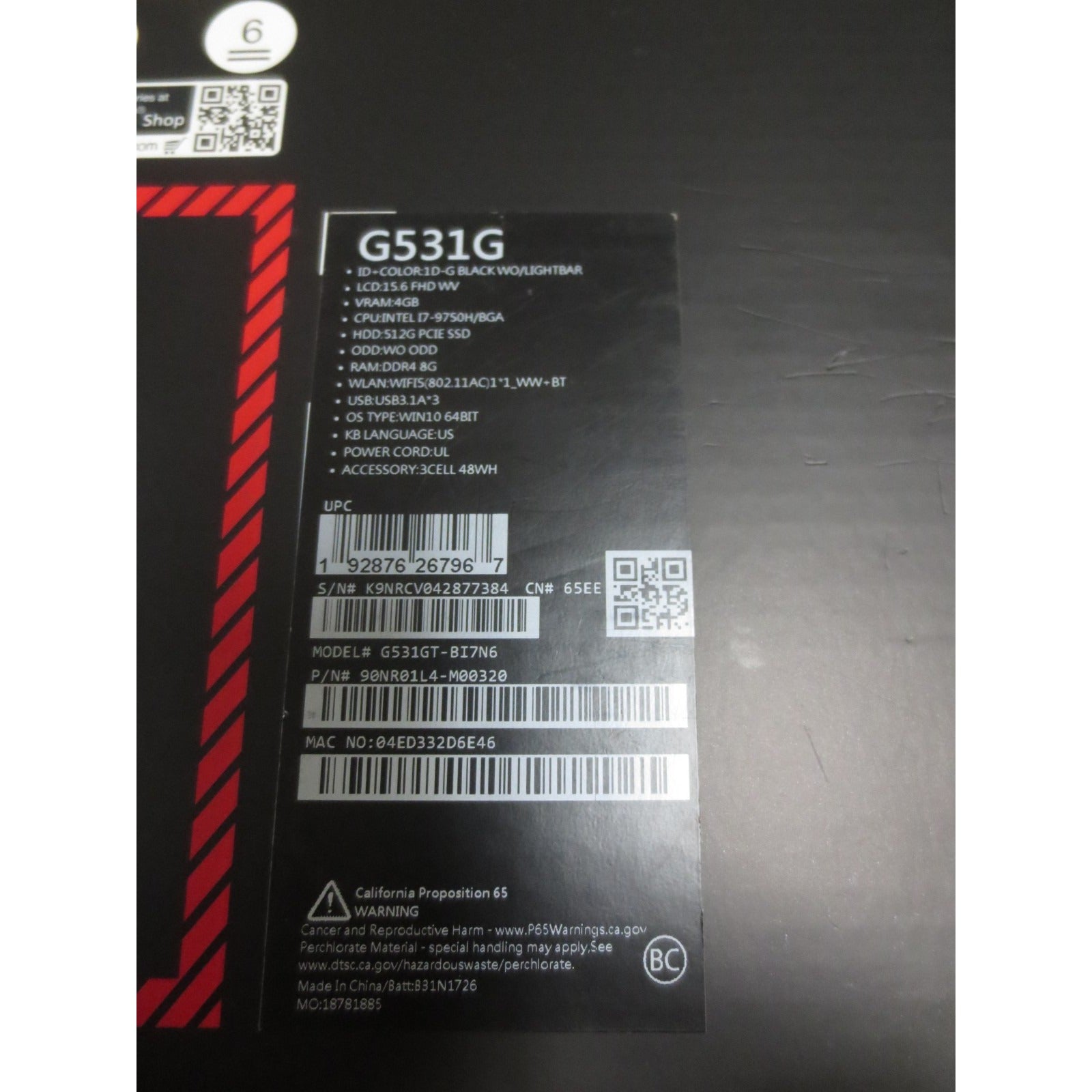 ASUS ROG Strix G531GT-BI7N6, 15.6
