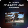 LG Electronics 32G60WA-B UltraGear 32-Inch QHD 1000R Curved Gaming Monitor, 180Hz Refresh Rate, 1ms Response Time, HDR10, AMD