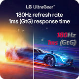 LG Electronics 32G60WA-B UltraGear 32-Inch QHD 1000R Curved Gaming Monitor, 180Hz Refresh Rate, 1ms Response Time, HDR10, AMD