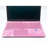 Pink HP 15-fd0104ds 15.6" Touchscreen Laptop, Intel Processor N100 (4GB RAM, 128GB SSD) Backlit Keyboard, Windows 11 Home