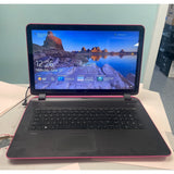 PINK HP Pavilion 17 17.3" Windows 10 Laptop AMD A10 (8GB RAM 256GB SSD) CD DVD