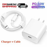 20W USB-C Fast Charger PD Adapter + 3FT Cable For iPhone 14/13/12/11 Pro iPad