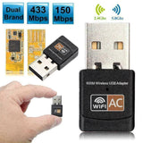Dual Band 2.4/2.5Ghz AC600 Mbps Wireless USB WiFi Network Adapter 802.11