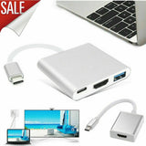 3-in-1 Type USB-C HDMI Charger Cable Adapter USB-C Tablet Phone Device