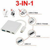 3-in-1 Type USB-C HDMI Charger Cable Adapter USB-C Tablet Phone Device