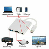 3-in-1 Type USB-C HDMI Charger Cable Adapter USB-C Tablet Phone Device