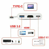 3-in-1 Type USB-C HDMI Charger Cable Adapter USB-C Tablet Phone Device