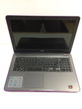 Dell Inspiron 5565 15.6" Laptop/Notebook AMD A9-9400 @ 2.40GHz (8GB RAM, 256GB SSD + 1TB HDD) CD DVD Windows 10 Home, Purple