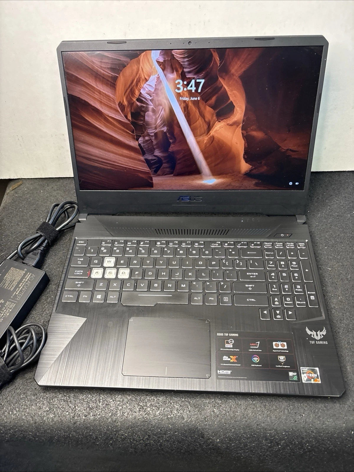 ASUS TUF Gaming Laptop AMD RYZEN 7-3750H GHz, GeForce GTX 1650 (8GB DDR4, 500GB SSD) Full HD IPS-Type, Gigabit Wi-Fi 5, Windows 11,