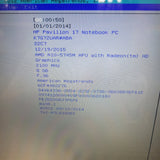 HP Pavilion 17-f233nr AMD A10- 5745m @2.10 GHz/ 8 GB RAM / 1 TB HDD Windows 11
