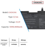 C41N1541 Battery For Asus ROG Strix GL702 GL702V GL702VT GL702VM GL702VMK 76Wh 4840mAh