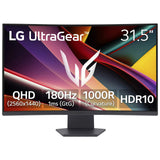 LG Electronics 32G60WA-B UltraGear 32-Inch QHD 1000R Curved Gaming Monitor, 180Hz Refresh Rate, 1ms Response Time, HDR10, AMD