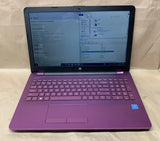 PURPLE HP 15-bs010ds 15.6" Touchscreen Laptop, Intel Pentium N3170 (4GB RAM, 256 SSD) Windows 11, Backlit Keyboard, CD DVD