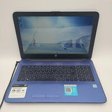 HP 15-ay015dx 15.6" Laptop, Intel Core i3 (12GB DDR4, 250GB SSD) WINDOWS 11 CD/DVD, Blue Color