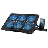 Laptop Cooling Pad with 6 Quiet Fans, 6 Height/ Wind Speed Adjustable 11-17inch - Dual USB Ports
