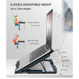 Laptop Cooling Pad with 6 Quiet Fans, 6 Height/ Wind Speed Adjustable 11-17inch - Dual USB Ports