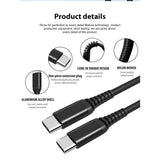 6ft USB-C to USB-C Charger, Type-C, Cable Fast Charging, Strong Wire