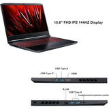 Acer Nitro 5, 17.3" FHD IPS 144Hz Display, 11th Gen Intel Core i5-11400H @ 2.7GHz, NVIDIA GeForce GTX 1650, 16GB DDR4, 512GB PCIe NVME SSD, USB-C, HDMI, RJ45, WiFi 6, Backlit Keyboard, Windows 11 Home, Shale Black