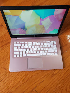 HP 14-ds0040nr 14" HD Laptop, AMD A4-9120e, AMD Radeon R3 (4GB RAM 32GB SSD) Windows 10, Rose Pink