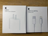 Apple iPad iPhone 20W USB-C Power Adapter Charger + 3 FT, 6 FT USB-C to Lightning Cable