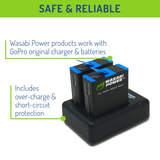 Wasabi Power Battery (2-Pack) & Dual Charger GoPro HERO10 Black & HERO9 Black
