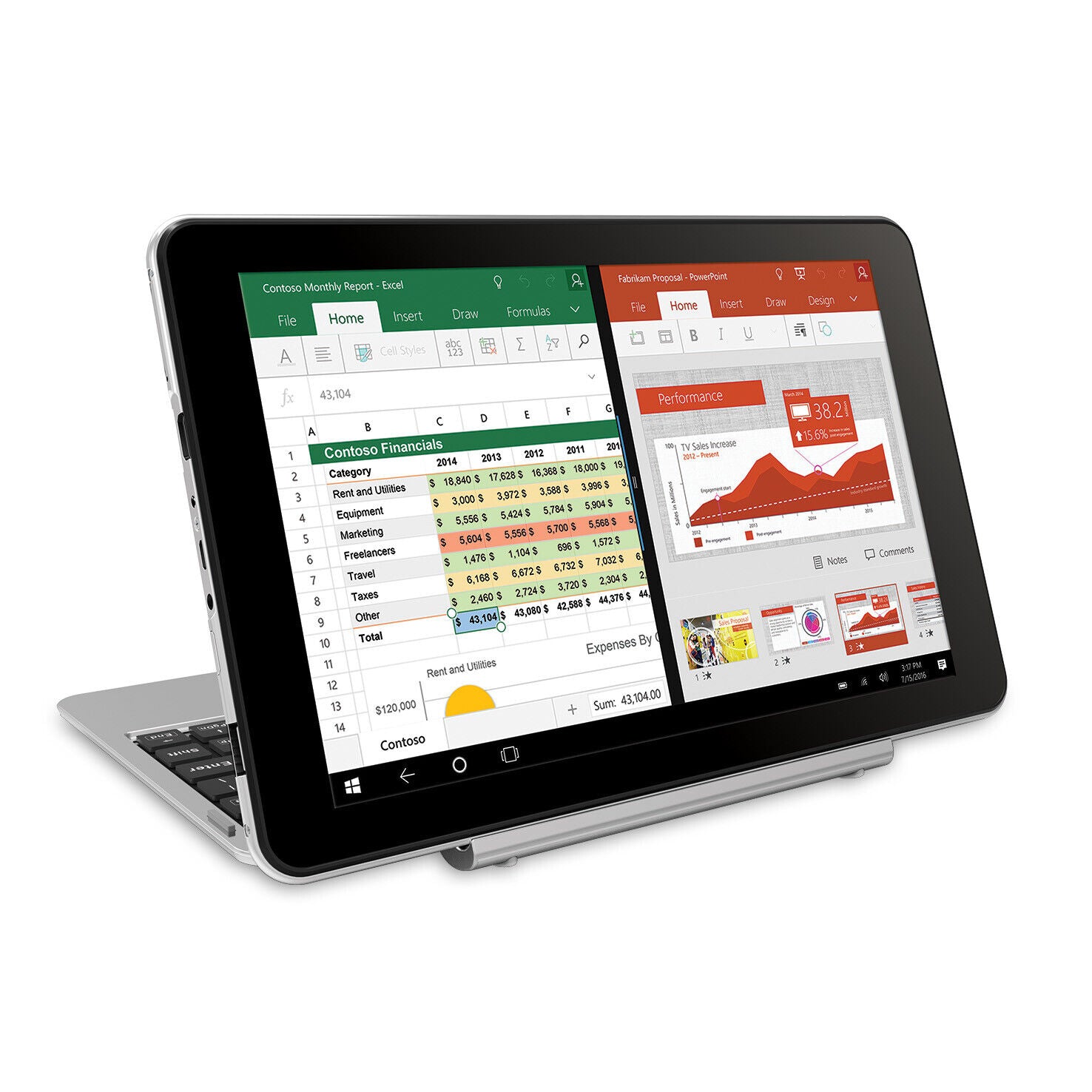 Rca Windows Tablet RCA Cambio 10.1” (2-in-1) 32GB Windows 10 Touchscreen Tablet/Laptop ...