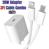 Apple iPad iPhone 20W USB-C Power Adapter Charger + 3 FT, 6 FT USB-C to Lightning Cable
