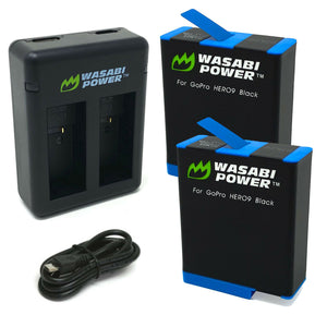 Wasabi Power Battery (2-Pack) & Dual Charger GoPro HERO10 Black & HERO9 Black