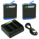 Wasabi Power Battery (2-Pack) & Dual Charger for GoPro HERO8, HERO7, HERO6, HERO5
